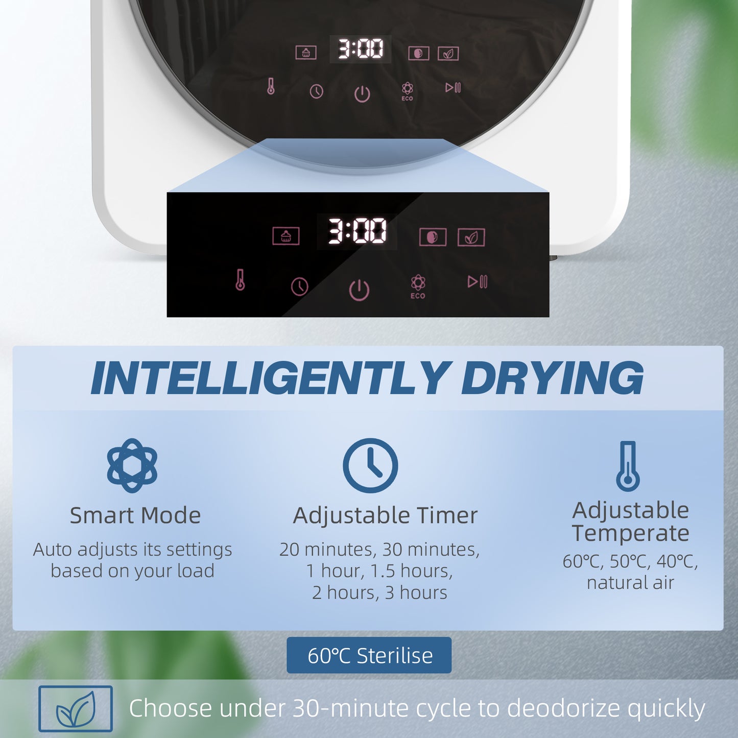 4kg Vented Tumble Dryer, 800W Compact Freestanding Front Tumble Dryer With Stainless Steel Tub And Customisable Timer, Wall-Mounted Portable Small Clothes Drying Machine, White