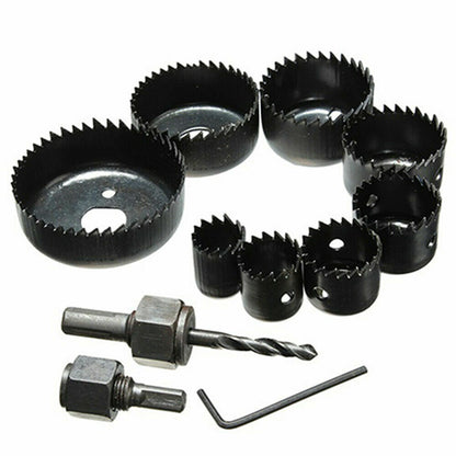 11PCS CUTTER SET Round Circular Drill Cutting Case Kit Metal Alloy Wood