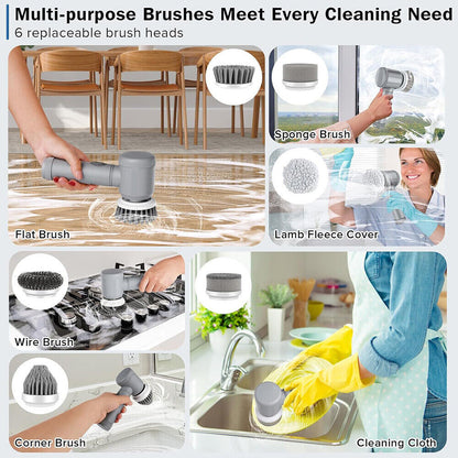 Rechargeable Electric Cordless Cleaning Brush Spin Scrubber Turbo Scrub UK NEW
