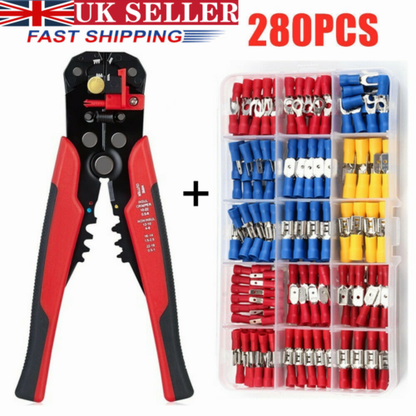 280PCS ELECTRICAL WIRE TERMINAL ASSORTMENT SET INSULATED CRIMP CONNECTORS SPADE