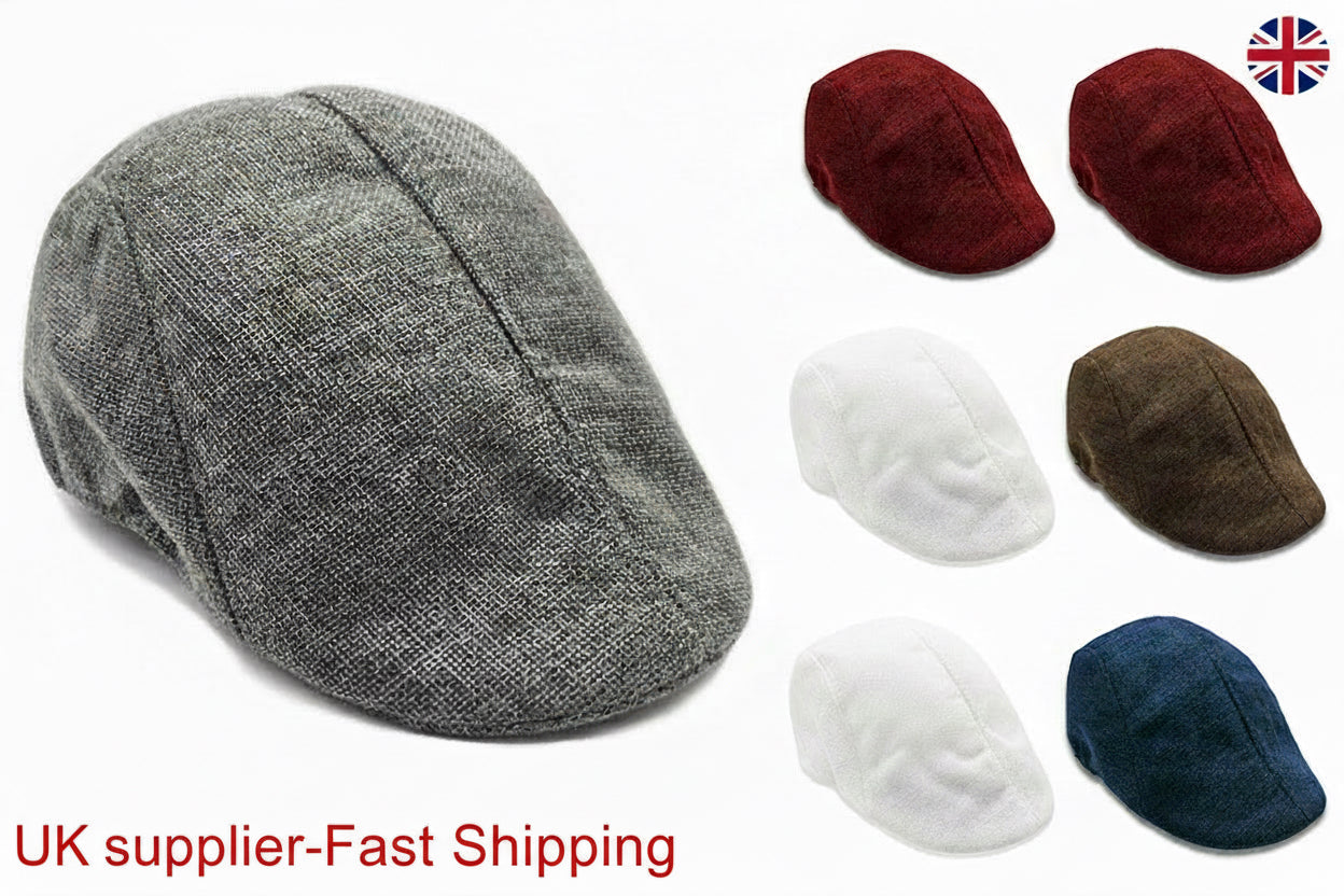 UK Mens Boys Hat Country Peaky Golf Driving Cabbie Hat Caps Retro Flat Cap Beret
