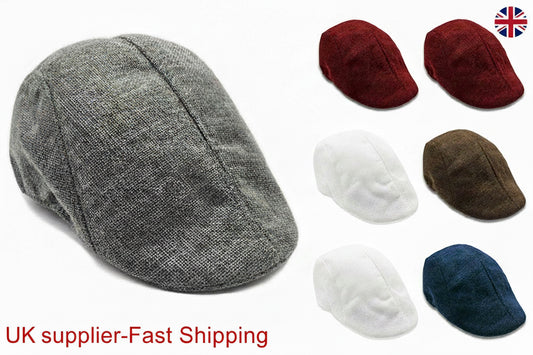 UK Mens Boys Hat Country Peaky Golf Driving Cabbie Hat Caps Retro Flat Cap Beret