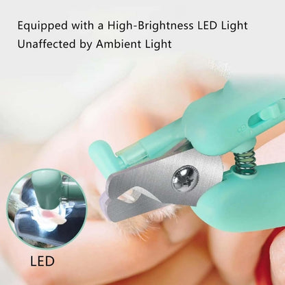 White Pet Nail Trimmer Dog Nail Clippers With Light 2 In 1 Nail Clipper And Grinder
