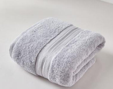 Large Men's Women's Gray Thick Absorbent Cotton Household Towels