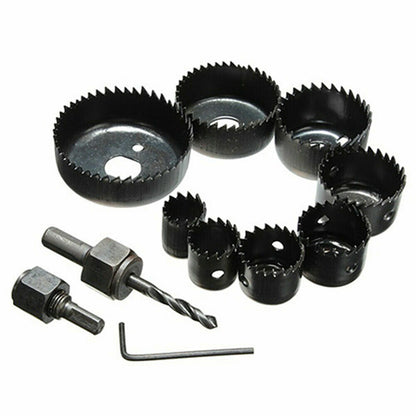 11PCS CUTTER SET Round Circular Drill Cutting Case Kit Metal Alloy Wood