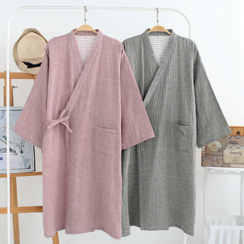 Kimono, Bathrobe, Gauze, Home Wear, Japanese Steamed Thin Night Gown/Nightwear/