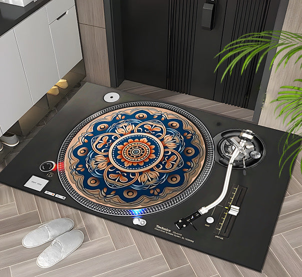 Vintage Creative Floor Mat – Non-Slip, Absorbent & Stylish Home Rug