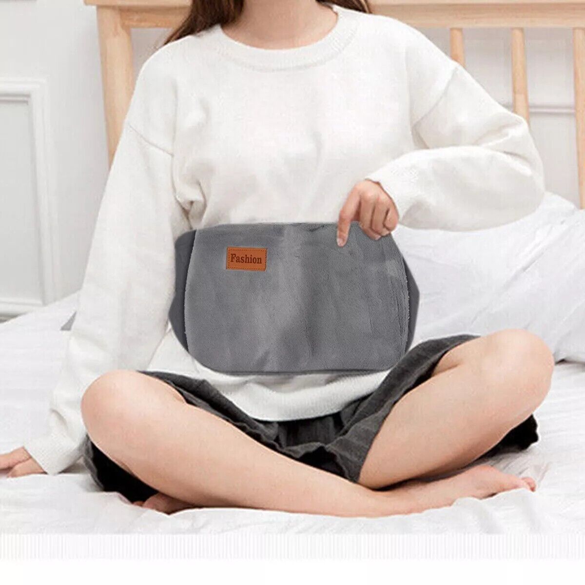 1000ML Hot Water Bottle Warmer Plush Faux Fur Waist Cover Belt Warmer Bottles UK