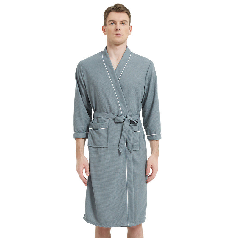 Four-season Waffle-knit Bathrobes For Couples