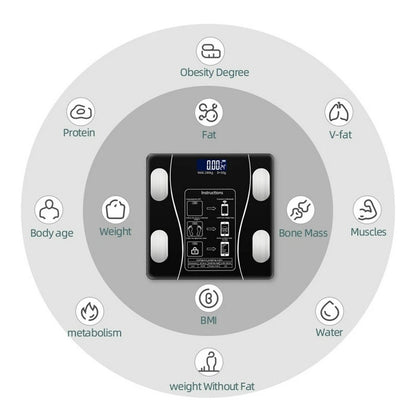 Body Fat Scale 180kg Bluetooth Smart BMI Digital Bathroom Wireless Weight Scales