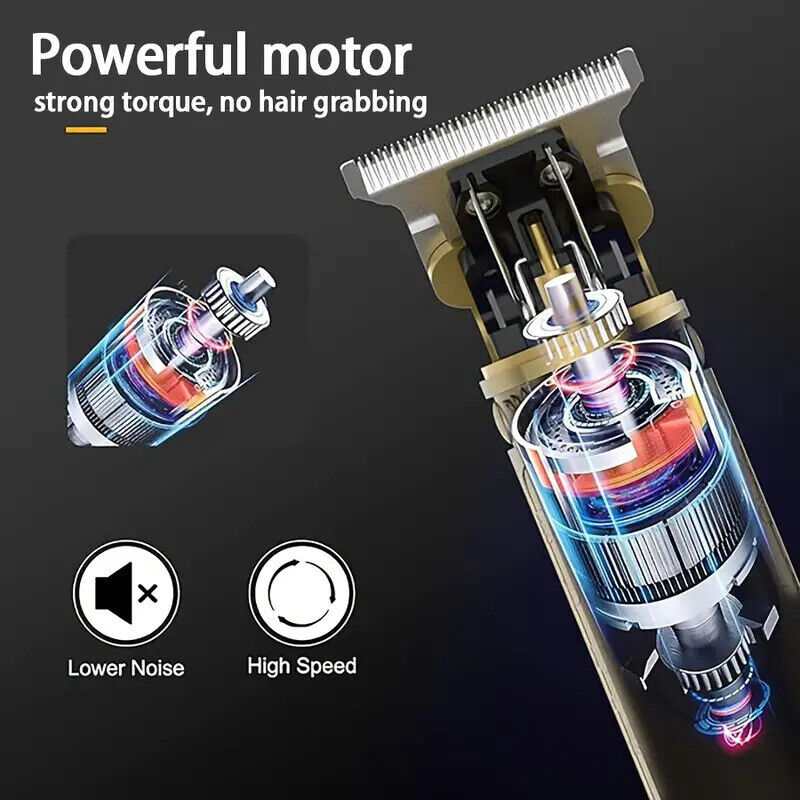 Professional Cordless Hair Trimmer for Men – T-Blade Beard & Hair Clipper with LED Display