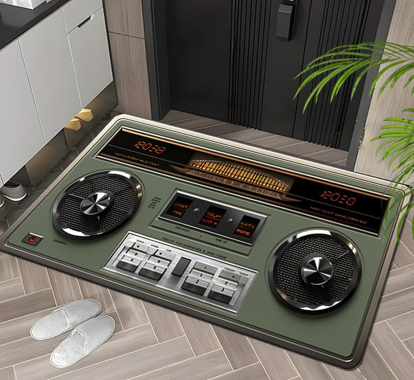 Vintage Creative Floor Mat – Non-Slip, Absorbent & Stylish Home Rug