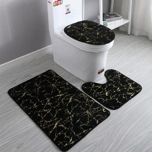 3-Piece Bathroom Toilet Mat Set – Soft, Absorbent & Non-Slip Rugs