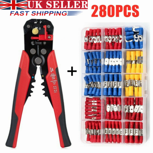 280PCS ELECTRICAL WIRE TERMINAL ASSORTMENT SET INSULATED CRIMP CONNECTORS SPADE