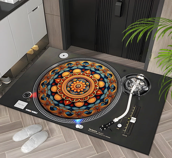 Vintage Creative Floor Mat – Non-Slip, Absorbent & Stylish Home Rug