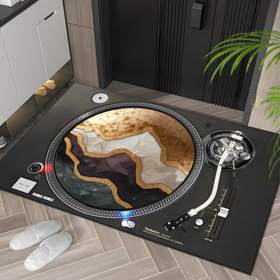 Vintage Creative Floor Mat – Non-Slip, Absorbent & Stylish Home Rug