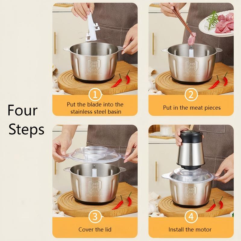 3L Electric Meat Grinder Mincer Mixer Blender Food Chopper Processor Blender
