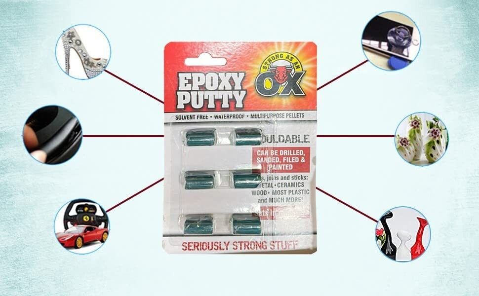 6Pcs of 5g Epoxy Putty – Waterproof, Mouldable, Multi-Purpose Repair