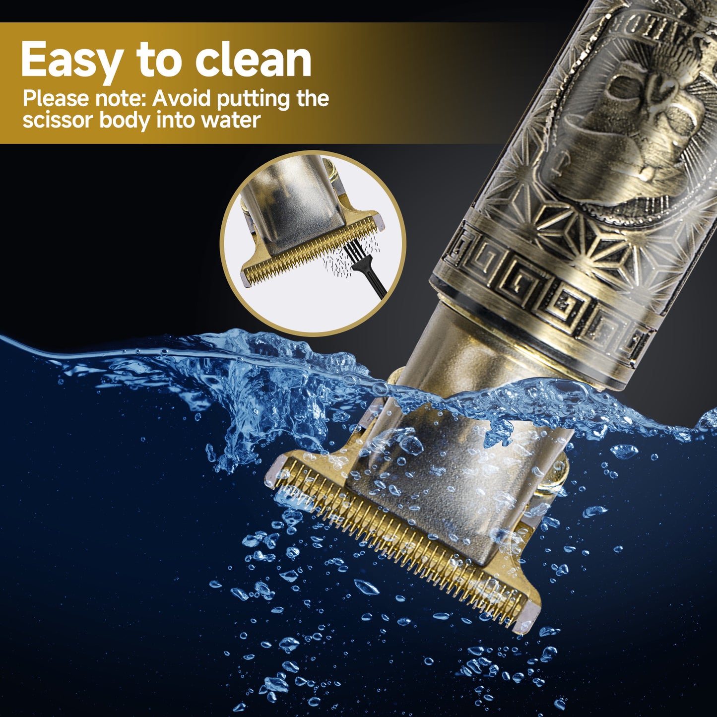 Professional Cordless Hair Trimmer for Men – T-Blade Beard & Hair Clipper with LED Display