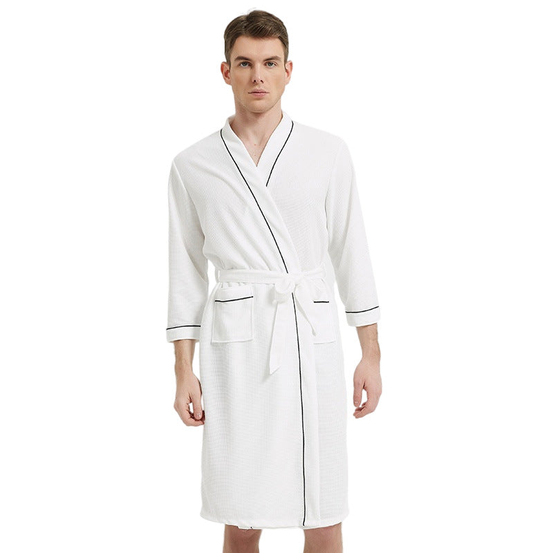 Four-season Waffle-knit Bathrobes For Couples