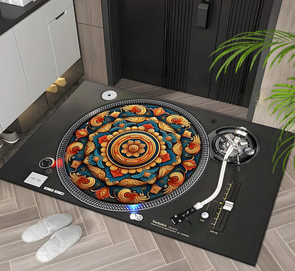 Vintage Creative Floor Mat – Non-Slip, Absorbent & Stylish Home Rug