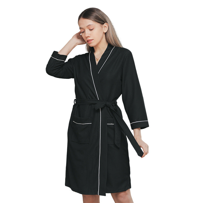 Four-season Waffle-knit Bathrobes For Couples