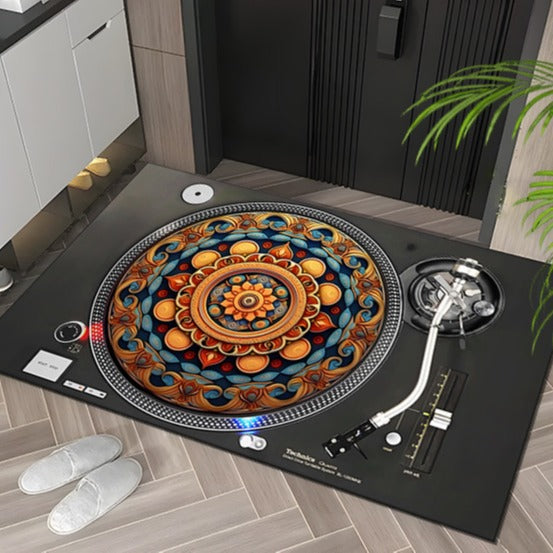 Vintage Creative Floor Mat – Non-Slip, Absorbent & Stylish Home Rug