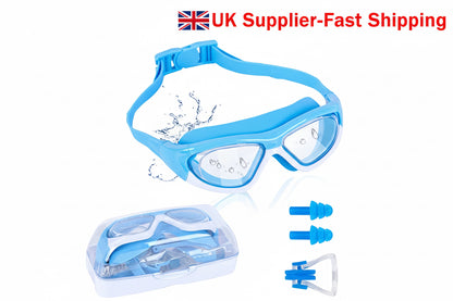 UK Kids Anti-Fog Swimming Goggles with Ear plug and Nose clip-Pool Swim Glasses For Children Boys Girls Swim Uk