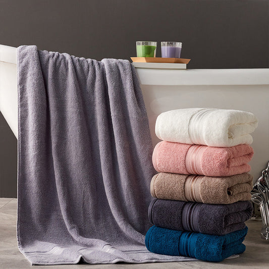 Large Men's Women's Gray Thick Absorbent Cotton Household Towels