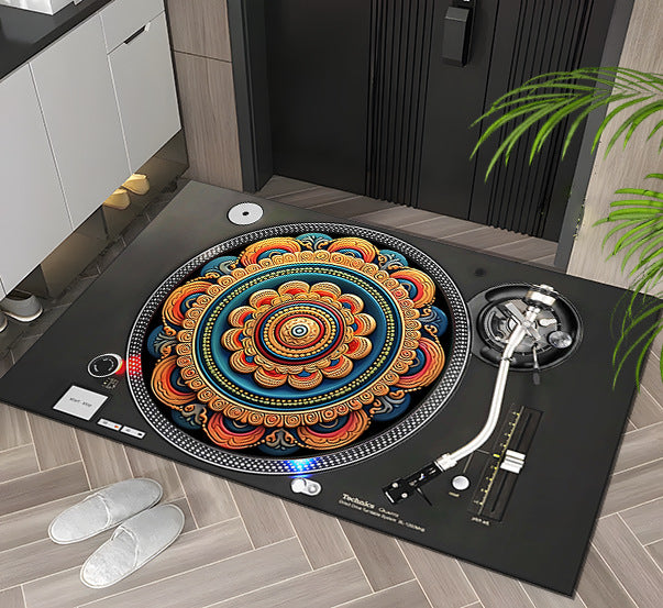 Vintage Creative Floor Mat – Non-Slip, Absorbent & Stylish Home Rug