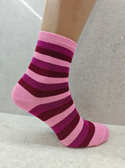 Pack Of 6 12 24 Pairs  Womens Colourful Striped Socks