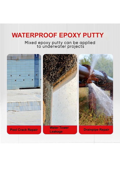 2 x Waterproof Epoxy Putty Sticks – Heavy duty Metals, Ceramics, Wood, Pipework Filler