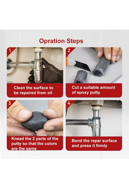 2 x Waterproof Epoxy Putty Sticks – Heavy duty Metals, Ceramics, Wood, Pipework Filler