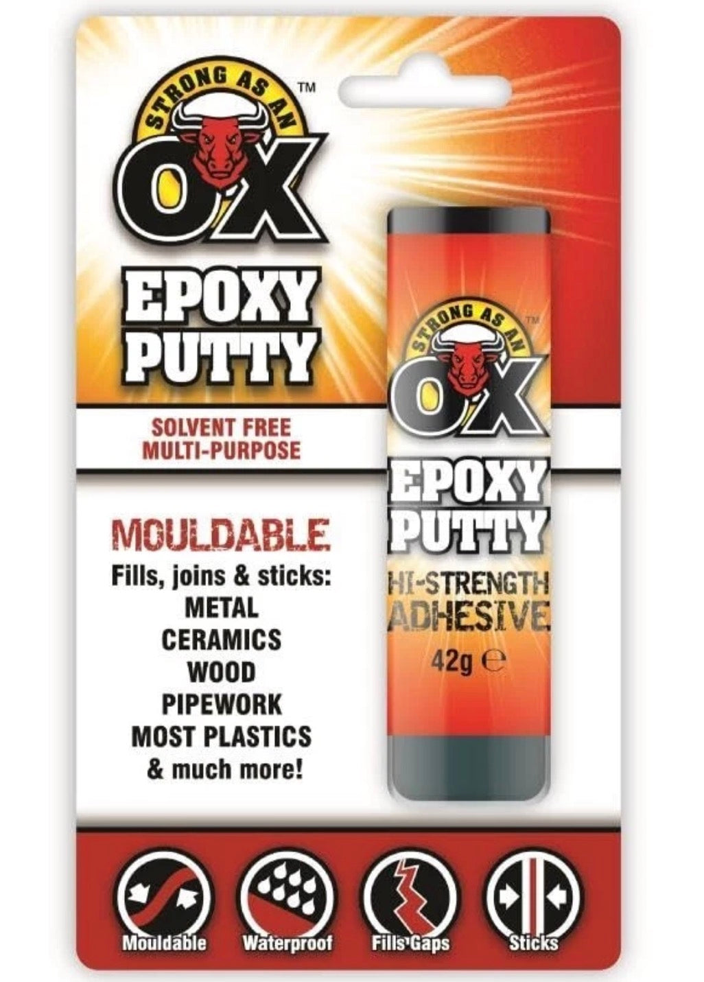 Waterproof Epoxy Putty Sticks – Heavy duty Metals, Ceramics, Wood, Pipework Filler