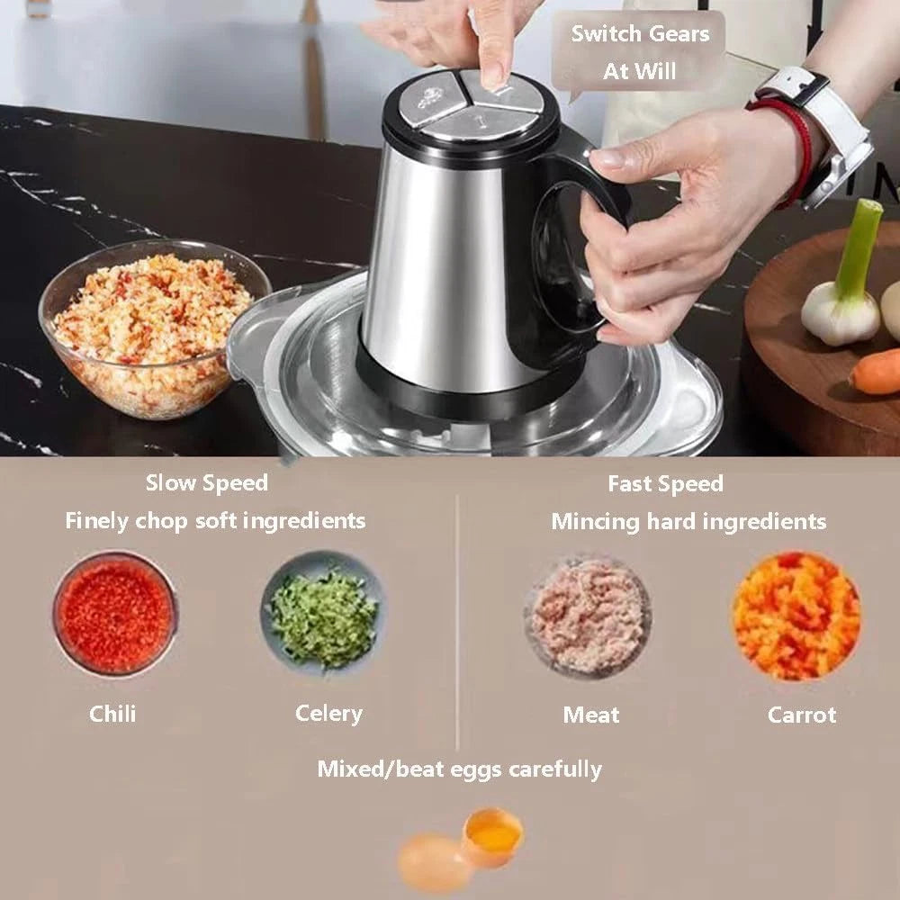 2/3/5L Electric Meat Grinder Mincer Mixer Blender Food Chopper Processor Blender