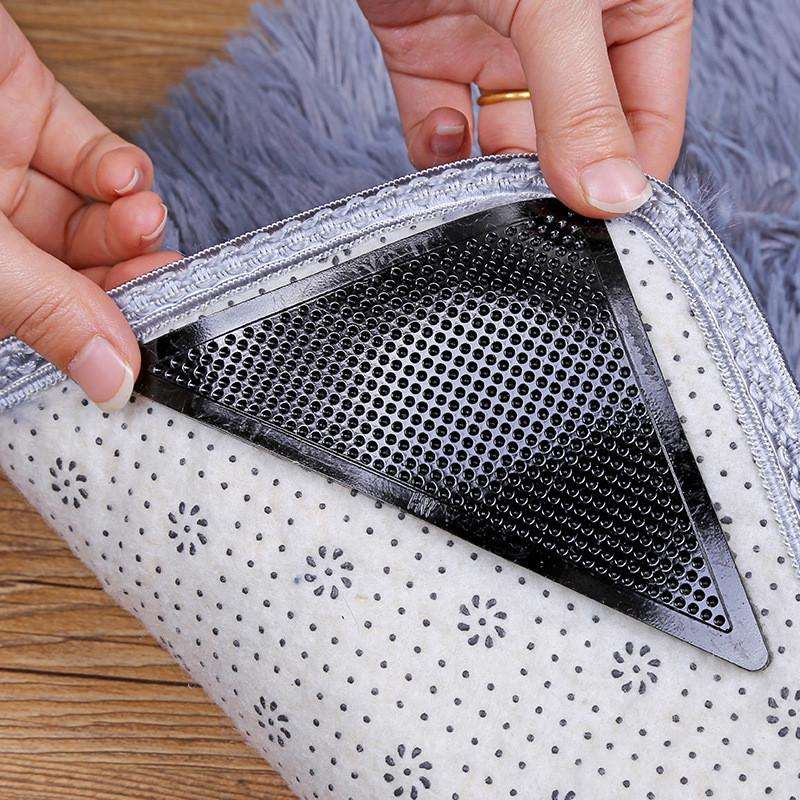 Rug Grippers Non Slip Carpet Mat Anti Curl Corner Grips Washable Reusable UK