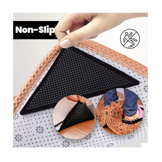 Rug Grippers Non Slip Carpet Mat Anti Curl Corner Grips Washable Reusable UK