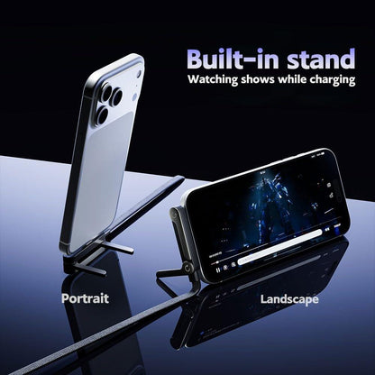 2-in-1 Invisible Holder Charger Cable–65W Fast Charging Cord with Phone Stand