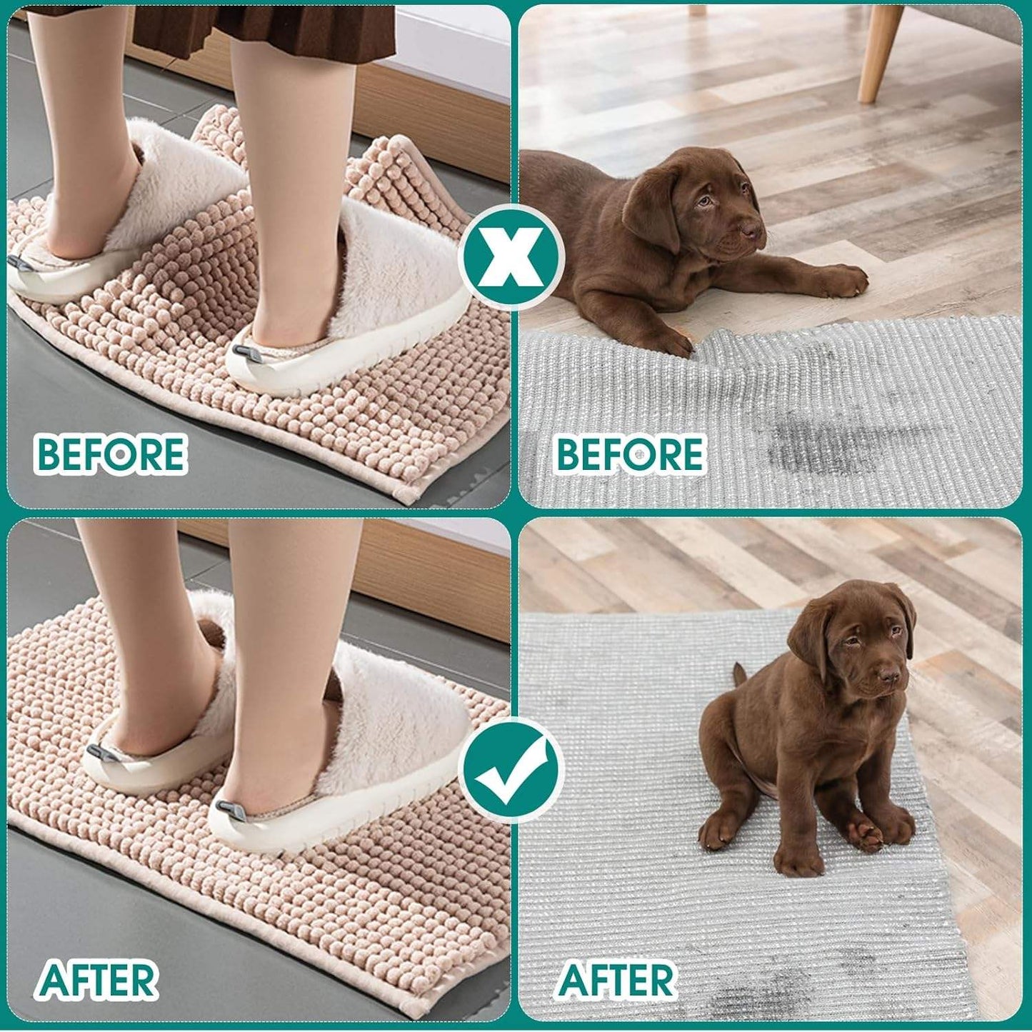 Rug Grippers Non Slip Carpet Mat Anti Curl Corner Grips Washable Reusable UK