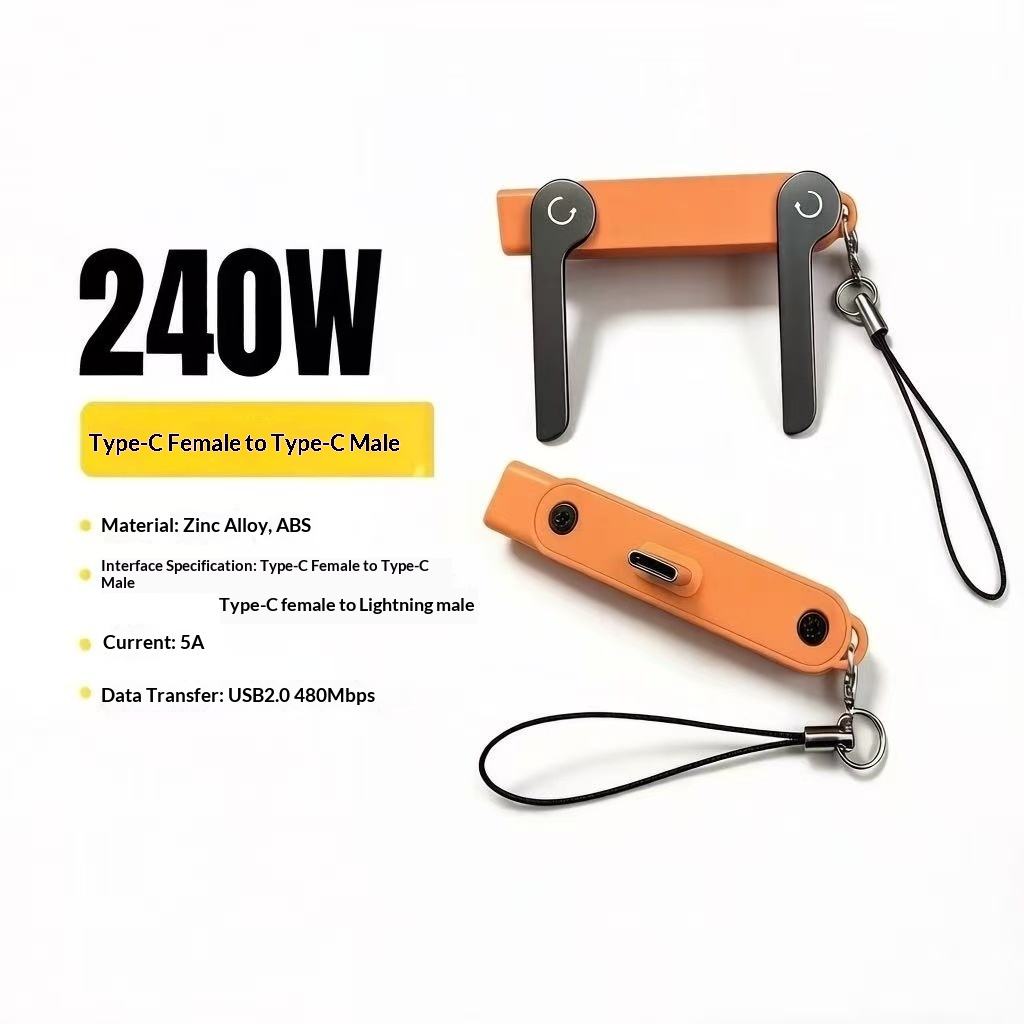 2-in-1 Invisible Holder Charger Cable–240W Fast Charging Cord with Phone Stand