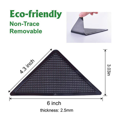 Rug Grippers Non Slip Carpet Mat Anti Curl Corner Grips Washable Reusable UK