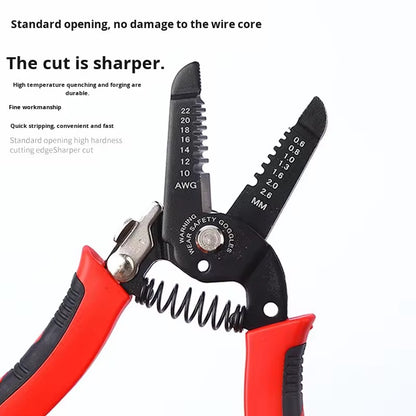 Wire Cable Cutter and Stripper Pliers Tool 10-22AWG (0.6-2.6mm)