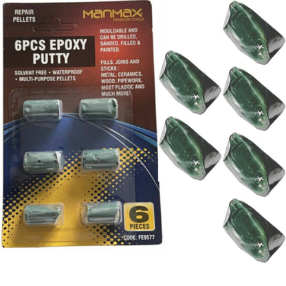 6Pcs of 5g Epoxy Putty(ManMax) – Waterproof, Mouldable, Multi-Purpose Repair