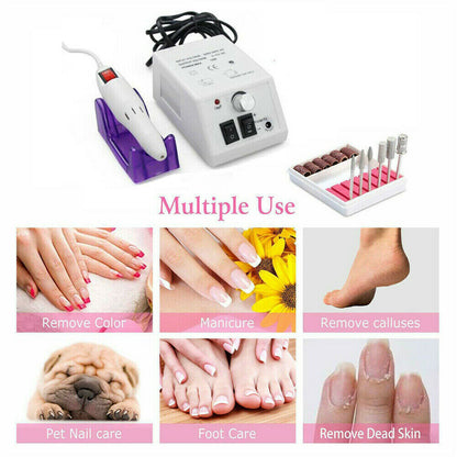 Electric Nail Art File Drill Machine Professional Manicure Pedicure False Set UK