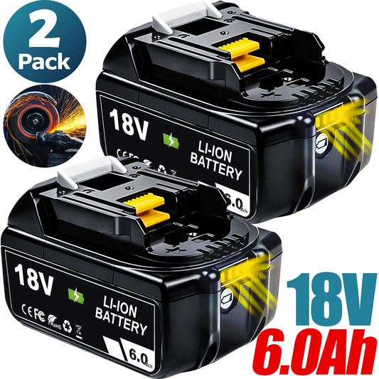 Matika Replacement Battery Pack of 2x Battery For  18V 6.0AH Li-Ion BL1830 BL1850 BL1840 BL1860B LXT Tool
