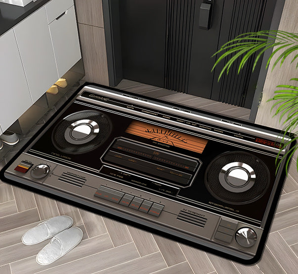 Vintage Creative Floor Mat – Non-Slip, Absorbent & Stylish Home Rug