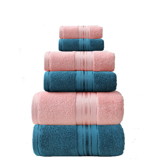 Cotton Glossy Satin Plain Cut-off Absorbent Towel 6pcs Set