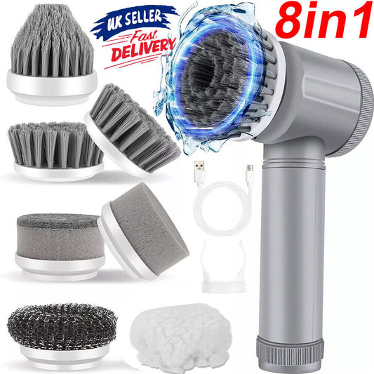Rechargeable Electric Cordless Cleaning Brush Spin Scrubber Turbo Scrub UK NEW
