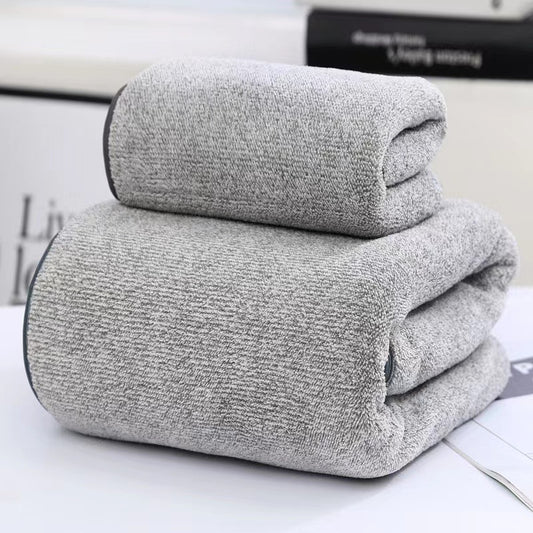 Thick Bamboo Charcoal Fiber Coral Fleece Towels Sets