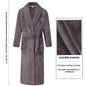 Men’s Winter Thermal Bathrobe – Thickened Coral Velvet Robe with Adjustable Belt